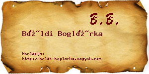 Béldi Boglárka névjegykártya
